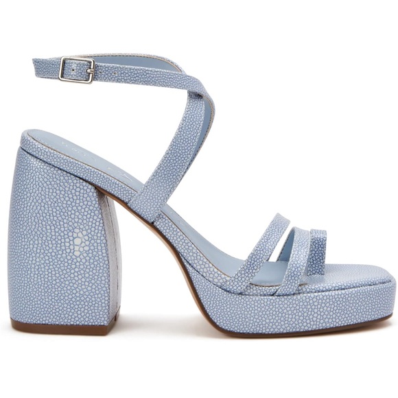 Katy Perry Blue Strappy Block Heel Sandals - Picture 3 of 3